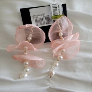 PINK PETALS AND PEARLS earrings NWT